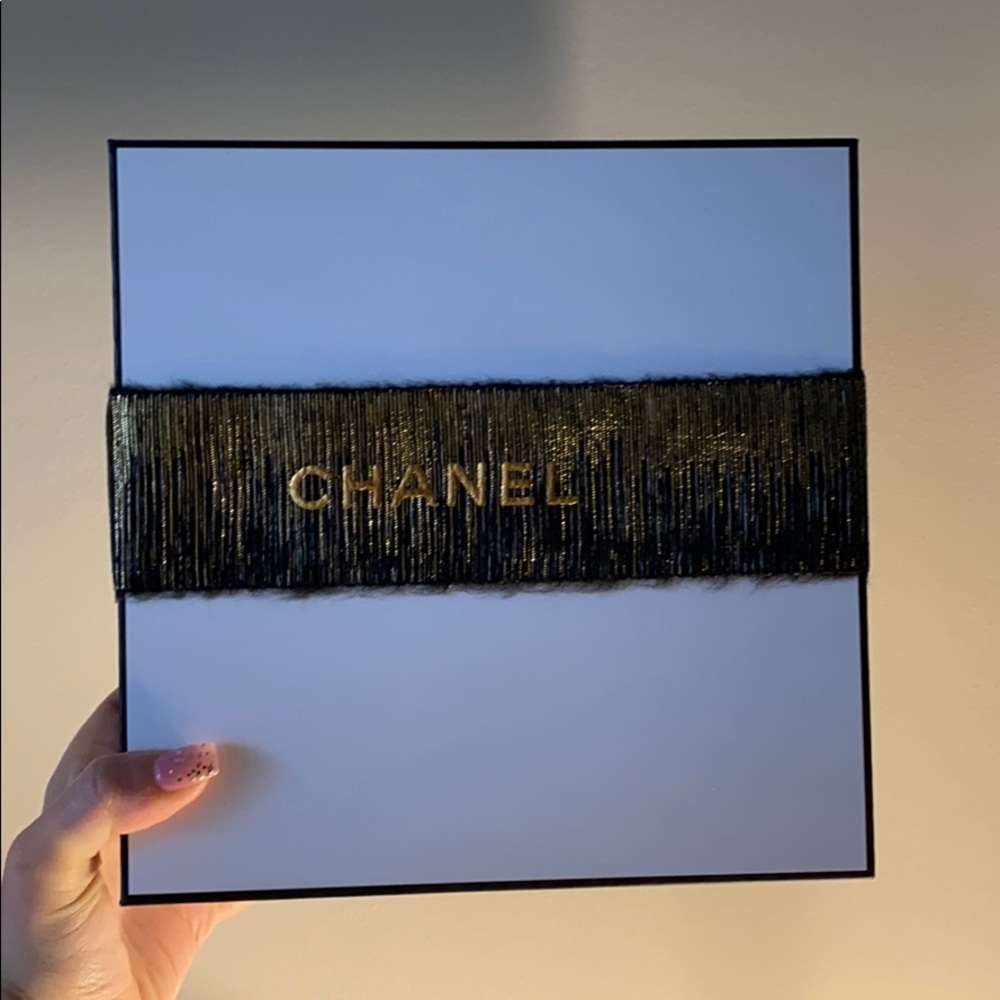 Chanel box w/holiday ribbon